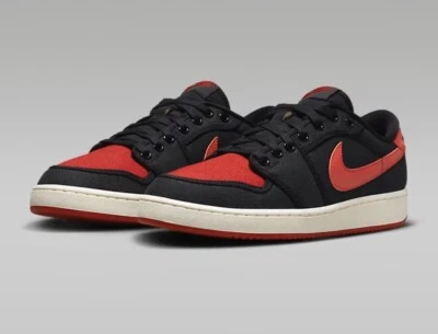 NOVO EM FOLHA TAMANHO 13 Nike Air Jordan 1 baixo “criado” preto vermelho vela lona skate - Imagem 1 de 4