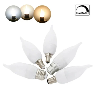Dimmable LED Candle Lamp E27 E14 B22 B15 3W 220V Flame Shape Light Bulb - Image 1 of 4