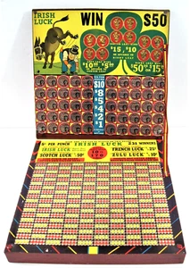 Vintage Irish Luck Concealed While Illegal 5 Ct Punch Board Gambling Unused - Picture 1 of 5