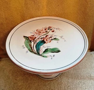 Vintage Challinor Taylor Milk Glass Small Footed Cake Plate Stand 6 Inches Tall - Picture 1 of 8