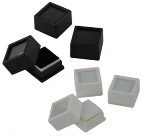 50 Glass Top Gem Jars with Double-Sided Foam Insert for Jewellery Display - Picture 1 of 3
