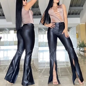 Colombian Leather Effect Leggings Bottom  Wide Opened, Leggings Efecto Cuero - Picture 1 of 3