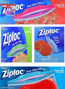 Variety Pack 54 Freezer Quart Bags, 38 Freezer Gallon Bags, 125 Sandwich Bags, 5 - Picture 1 of 12