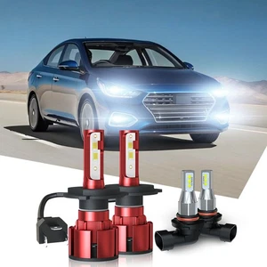 Kit combinado de bombilla antiniebla de haz alto bajo LED para Hyundai Accent 2018-2020 - Imagen 1 de 17