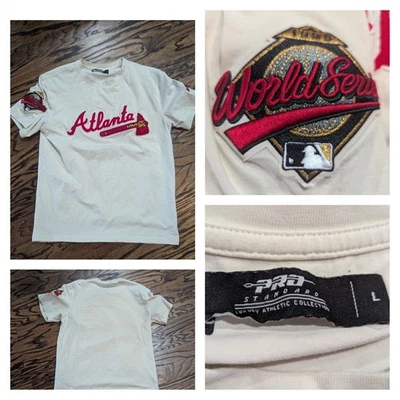 CAMISETA Parche Vintage Atlanta Braves Serie Mundial 1995 (Grande) 19x27 Pro Standard Foto 1 de 4