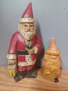 ARTE POPULAR Madera Tallada a Mano Viejo Mundo Papá Noel Siglo XVIII Alemania Incluye 2  - Imagen 1 de 12