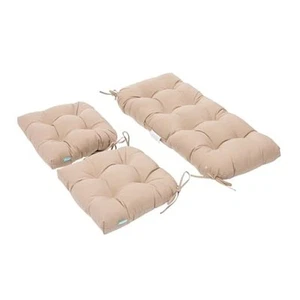 Outdoor/Indoor Patio Wicker Seat Cushions with Ties Group Loveseat/Two U - Picture 1 of 7