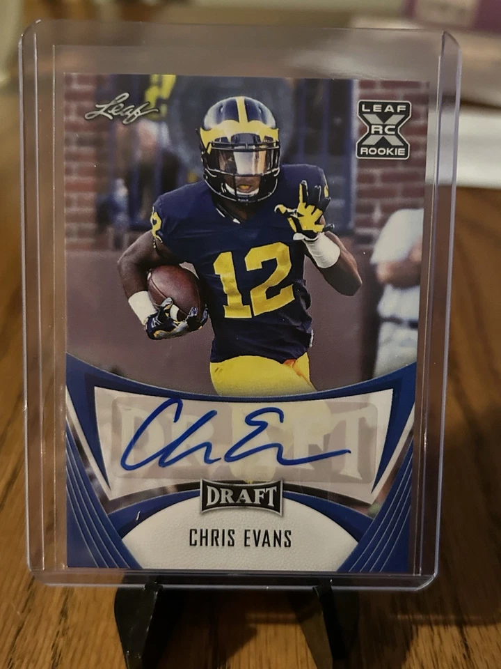 Chris Evans 2021 Leaf Draft Autograph #BA-CE1 Rookie Card RC Auto Michigan Blue - Image 1 of 2