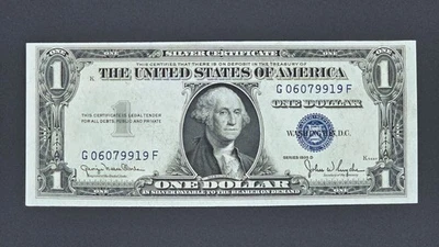 1935-D "Wide" US $1 Silver Certificate, FR#1613,  UNC-60, Serial#: G06079919F - Image 1 of 2