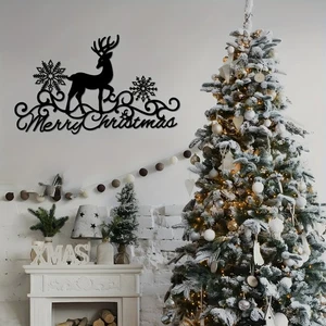 Buon Natale Metallo Wall Art Decorazione da Appendere a Parete per Casa Giardino Interno Esterno - Foto 1 di 8