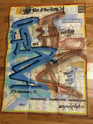 Original NYC Subway Map Graffiti Art By Stay High 149 MSK - Image 1 of 3