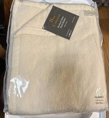 Manta de felpa de algodón cepillado Sferra Home Collection 100 % algodón - Doble NUEVA Foto 1 de 4