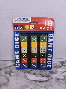 Dados de Juego De Colección - Pack de 18 Dados de Juego Multicolor (Nuevo en Paquete) - Imagen 1 de 4