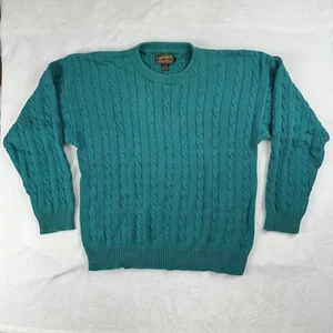 Suéter de Colección Eddie Bauer Grueso Tejido con Cable Abuelo Para Hombres Grande Azul Marino Años 90 Preppy - Imagen 1 de 8