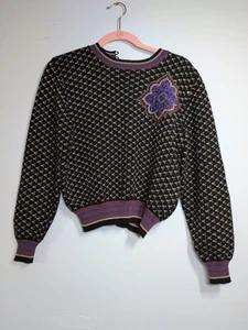 UMI COLLECTIONS ANNE CRIMMINS Vintage Crop Pullover Gr. M schwarz Santana Strick - Bild 1 von 9