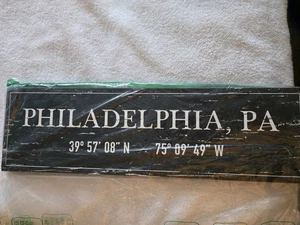 Philadelphia, Pa Barnyard Designs City Sign Rustic Vintage Wood Wall Art -17 X 5 - Picture 1 of 4