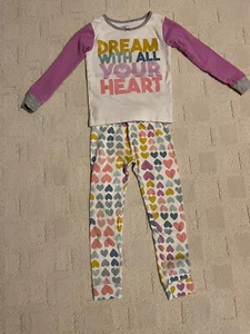 Little Girls Size-5 CARTER'S Multicolor 'Dream With All Your Heart' Pajama Set - Picture 1 of 12