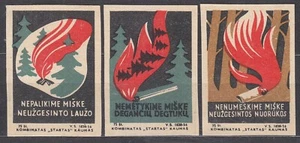 SU LTSR 1961 Matchbox Label #1719/21 set, Follow fire safety regulations in the - Imagen 1 de 1