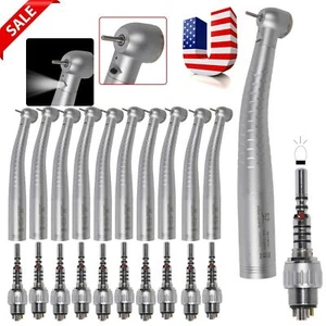 Torque dental Fiber Optic LED Handpiece Large Head & 6Hole Quick Coupler / Rotor - Picture 1 of 22