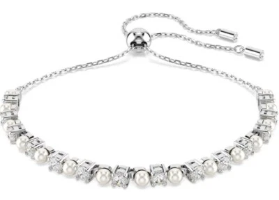Pulsera Swarovski Matrix, Perla de Cristal, Blanco, Chapado en Rodio - 5689633 NWB Foto 1 de 4