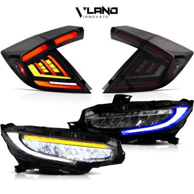 Faros VLAND para Honda Civic Hatchback 18-21 BULE DRL + luces traseras arranque Foto 1 de 4