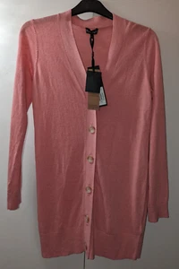 Phase Eight Damen Camille Longline Knöpfe rosa Leinenmischung Strickjacke Größe 8 - Bild 1 von 10