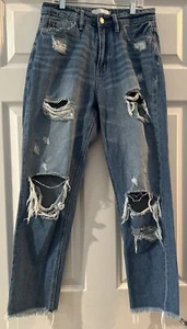 Vervet Jeans Women’s Size 26 Straight Leg High Rise Distressed Light Wash Jeans - Picture 1 of 12