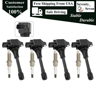 Kit de 4 bobinas de encendido y bujías de iridio para Suzuki Equator 2009-2012 2,5 L Foto 1 de 4