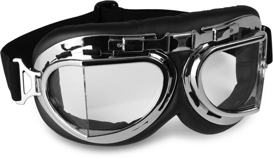 Motorradbrille Schutzbrille Fliegerbrille, weich gepolstert, abgewinkelte Gläser - Bild 1 von 1