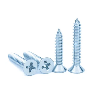 M3 M4 M5 M6 Phillips Pozi Countersunk Self Tapping Wood Screws Zinc Plated Steel - Picture 1 of 57