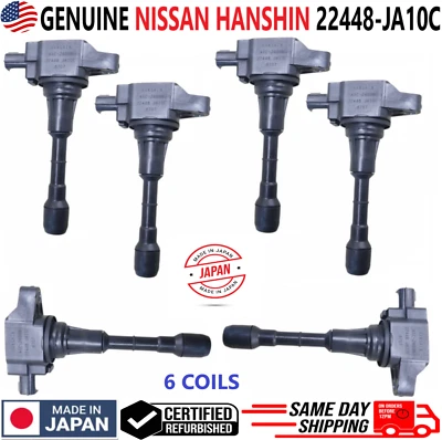 GENUINE NISSAN x6 Ignition Coils For 2007-2017 Nissan & Infiniti V6, 22448-JA10C - Image 1 of 4