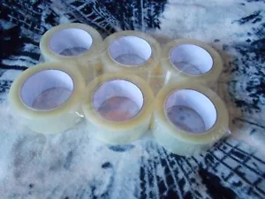 6 Brand-New Rolls of Clear-Plastic-Duct-Tape: - Picture 1 of 5