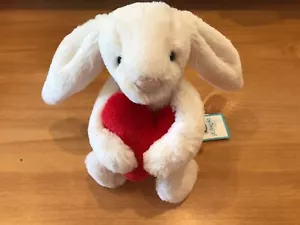 Jellycat Small Bashful Red Love Heart Bunny Soft Plush Sweet Valentine Toy BNWT - Picture 1 of 3