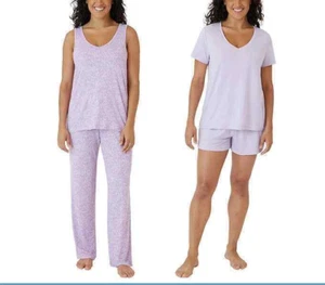 Eddie Bauer 4-Piece Pajama Set Purple Orchid Women's Sz M NWT - Picture 1 of 6