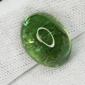 16.66 Cts Massive Inclusion Sparkling Luster Natural Green Tourmaline Oval Cab - Picture 1 of 3