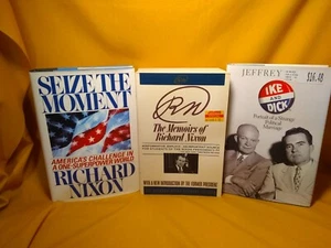 Memoirs of Richard Nixon Seize the Moment Ike and Dick 3 book lot - Picture 1 of 12