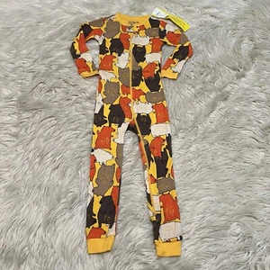 New Baby Gap Bear Print 1 Piece Long Sleeve Pajamas Cotton Zipper Size 3T - Picture 1 of 8
