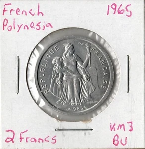 Moneda Polinesia Francesa 2 francos 1965 KM3, tipo un año - Imagen 1 de 2