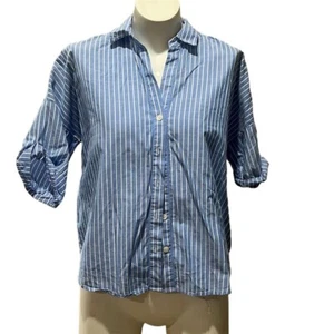 Joie Damen XS blau-weiß gestreiftes Kurzarm Button Down Shirt - Bild 1 von 8