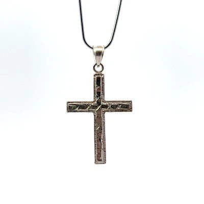 Colgante De Cruz De Plata Esterlina De 1.5" - Imagen 1 de 4