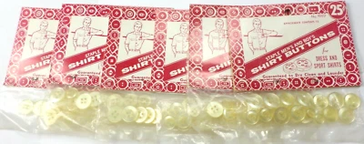 Paquete de 6 botones camisas vintage Schner-Block 90 amarillo acrílico perlado 4 agujeros Foto 1 de 4