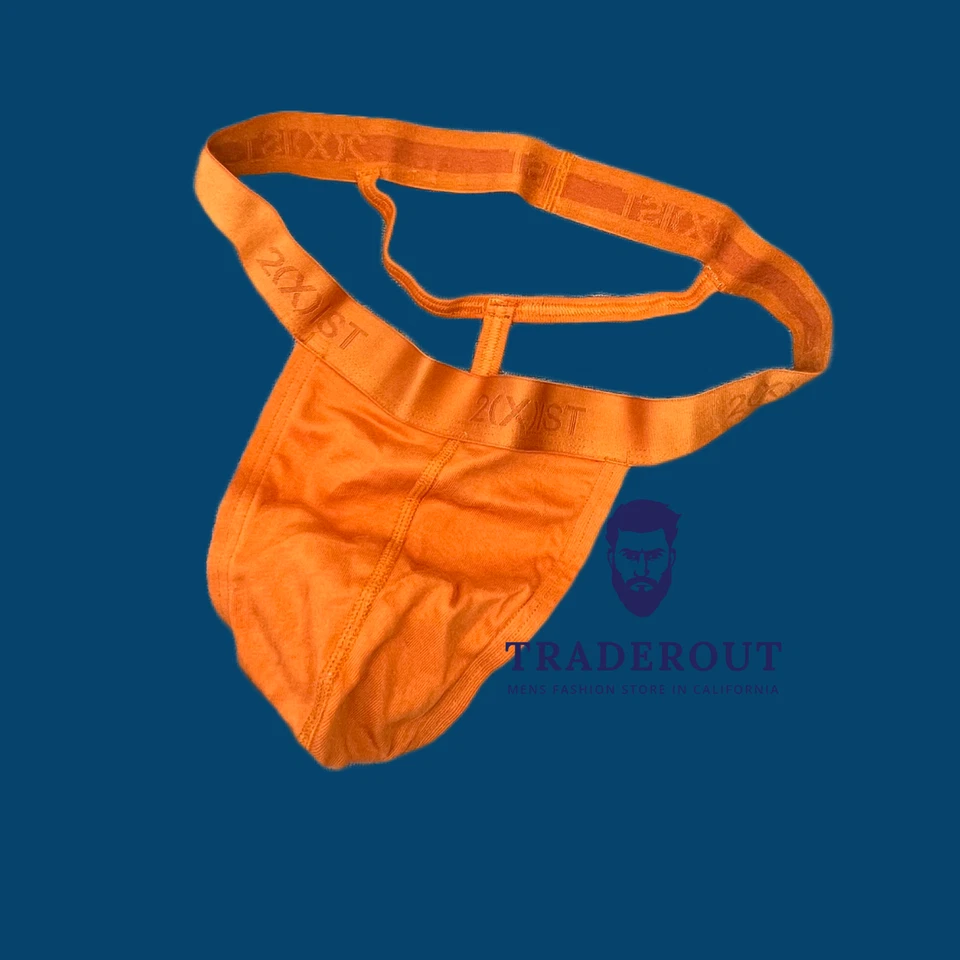 2(X)ist 2xist Hombre Naranja Algodón Y-Back Tanga Tanga Tanga Ropa Interior Talla S M L XL Foto 1 de 4