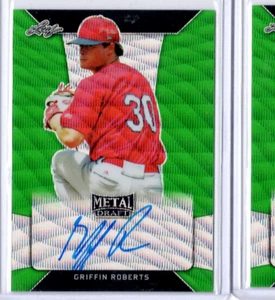 2018 Leaf Metal Draft Griffin Roberts 5/5 Green Wave Cardinals Auto Autograph - Picture 1 of 2
