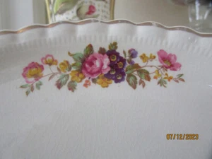 PRETTY VINTAGE J & G MEAKIN FLORAL OBLONG CAKE PLATE - Picture 1 of 9