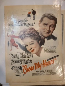1946  Magazine Movie Ad  "Cross my heart" - Picture 1 of 2