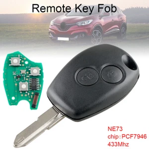 433Mhz 2 Button Remote Car Key Fob with PCF7946 Chip NE73 Blade Fit for Renault - Picture 1 of 8
