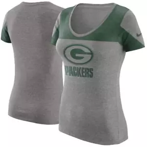 Nike Women's Green Bay Packers Champ Drive Triblend T-shirt Gray Medium - Picture 1 of 7