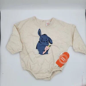 Wonder Nation Gris Conejito de Pascua Bebé Niño Manga Larga Una Pieza 0-3 Meses - Imagen 1 de 5