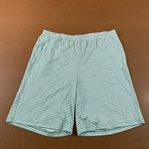 Charter Club Womens Size Medium Green Striped Pull On Pajama Lounge Shorts New - Picture 1 of 7