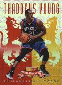 2012-13 Panini Crusade Insert Red 76ers Basketball Card #214 Thaddeus Young/99